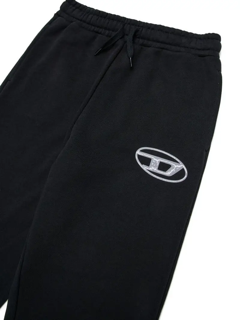 Pantaloni Sportivi con Logo Ricamato e Vita Elasticizzata Nero miniatura 3