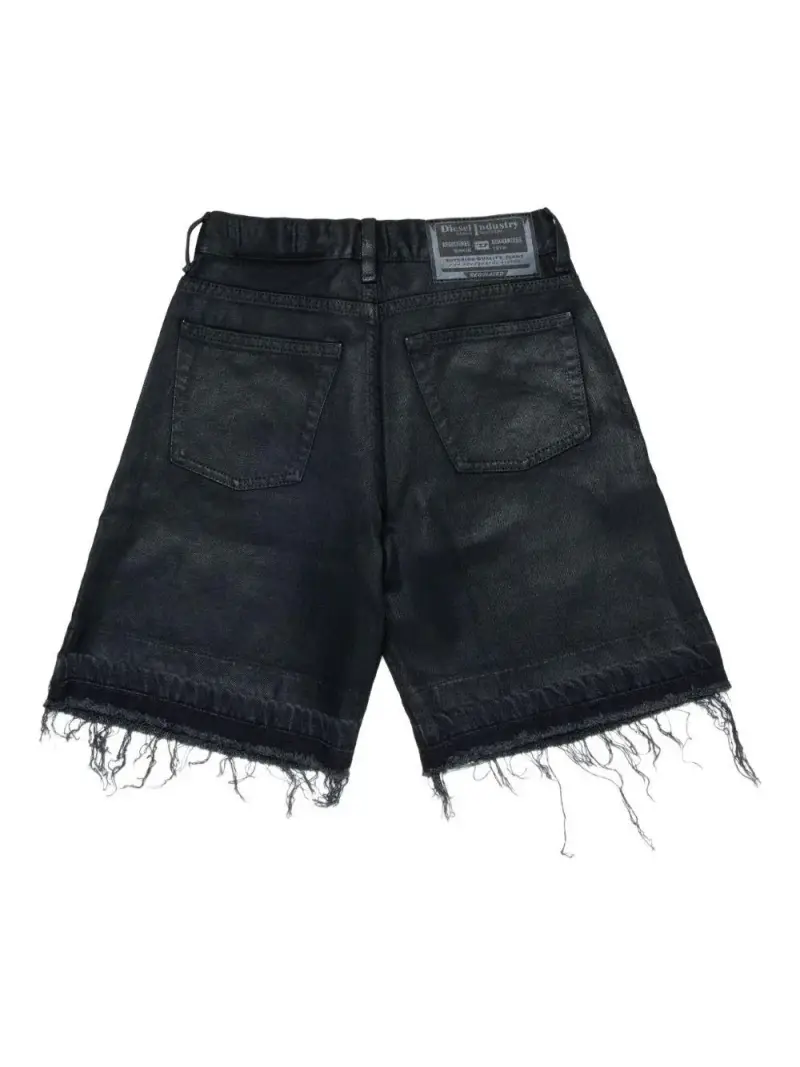 Shorts in Denim D-Argjx con Logo Posteriore Denim Nero miniatura 3