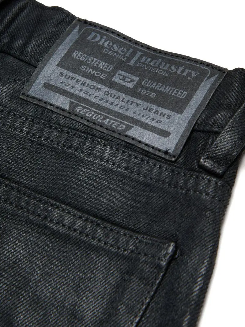 Shorts in Denim D-Argjx con Logo Posteriore Denim Nero miniatura 2