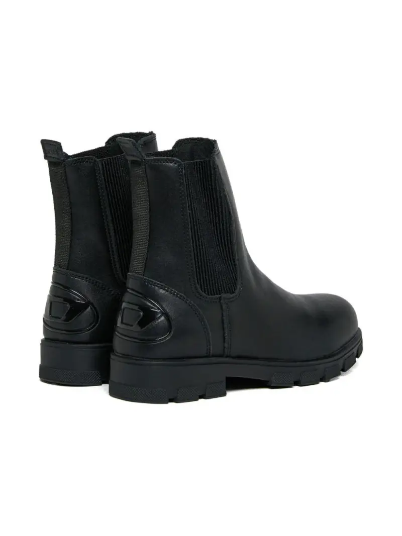 Stivali Chelsea in Pelle con Suola Chunky Nero miniatura 2