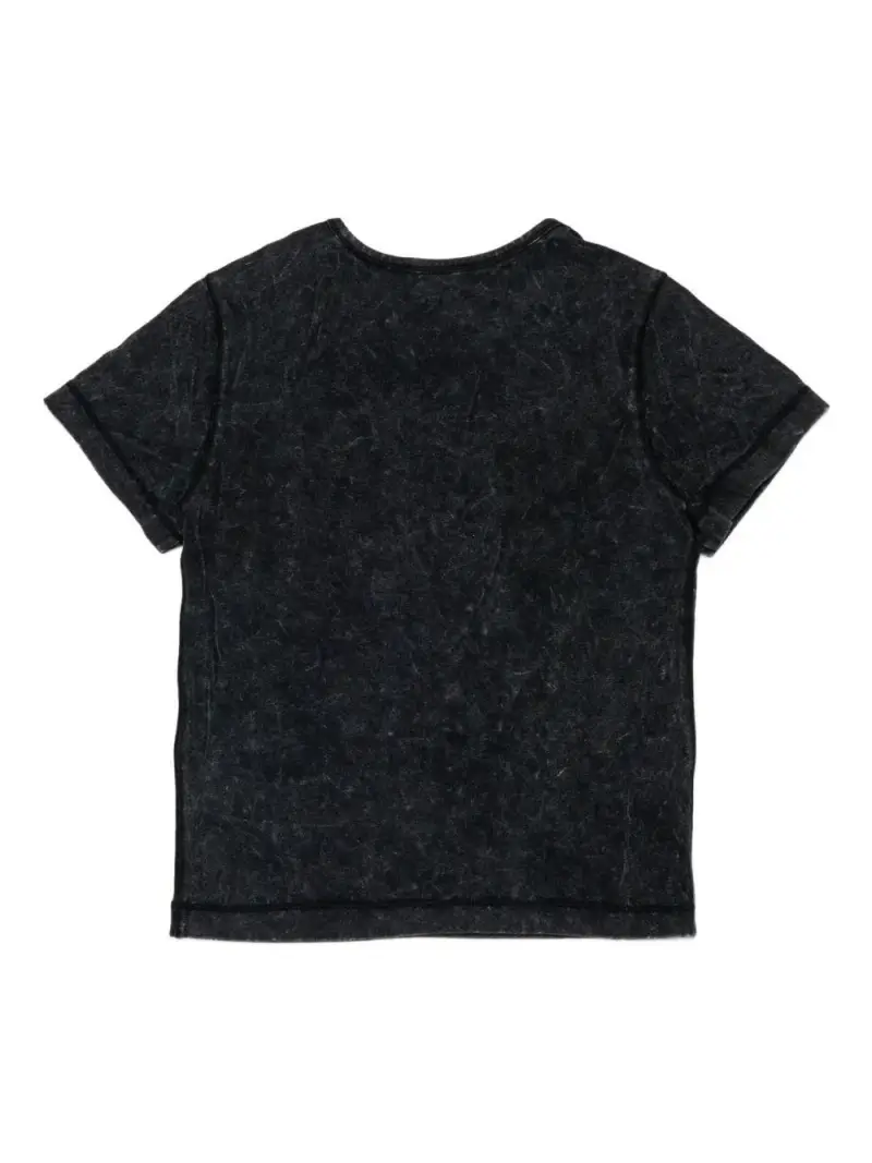 T-shirt Nera con Placca Logo Ovale Nero miniatura 3