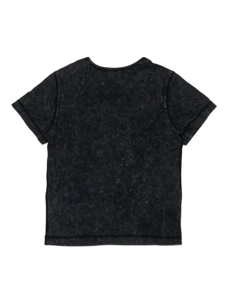 T-shirt Nera con Placca Logo Ovale Nero miniatura 3