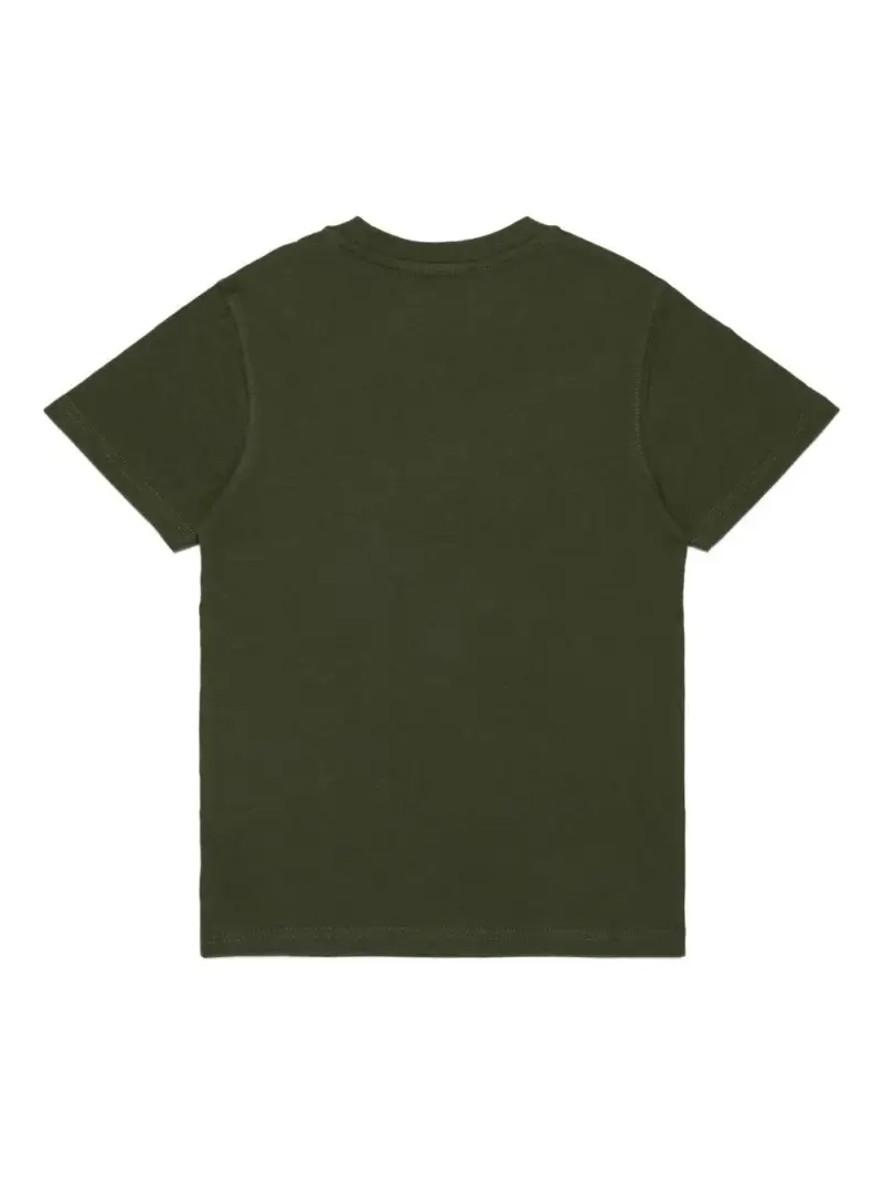 T-shirt Verde Oliva con Logo miniatura 3