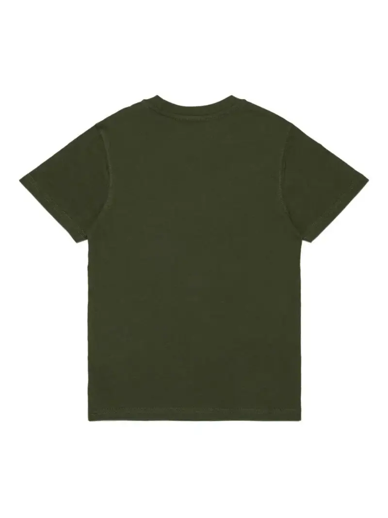 T-shirt Verde Oliva con Logo miniatura 3