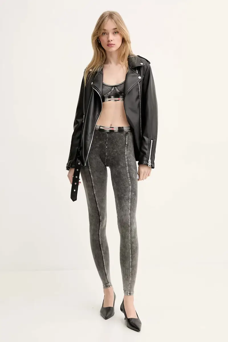 Diesel Leggings Donna Grigio 3609811 miniatura 2