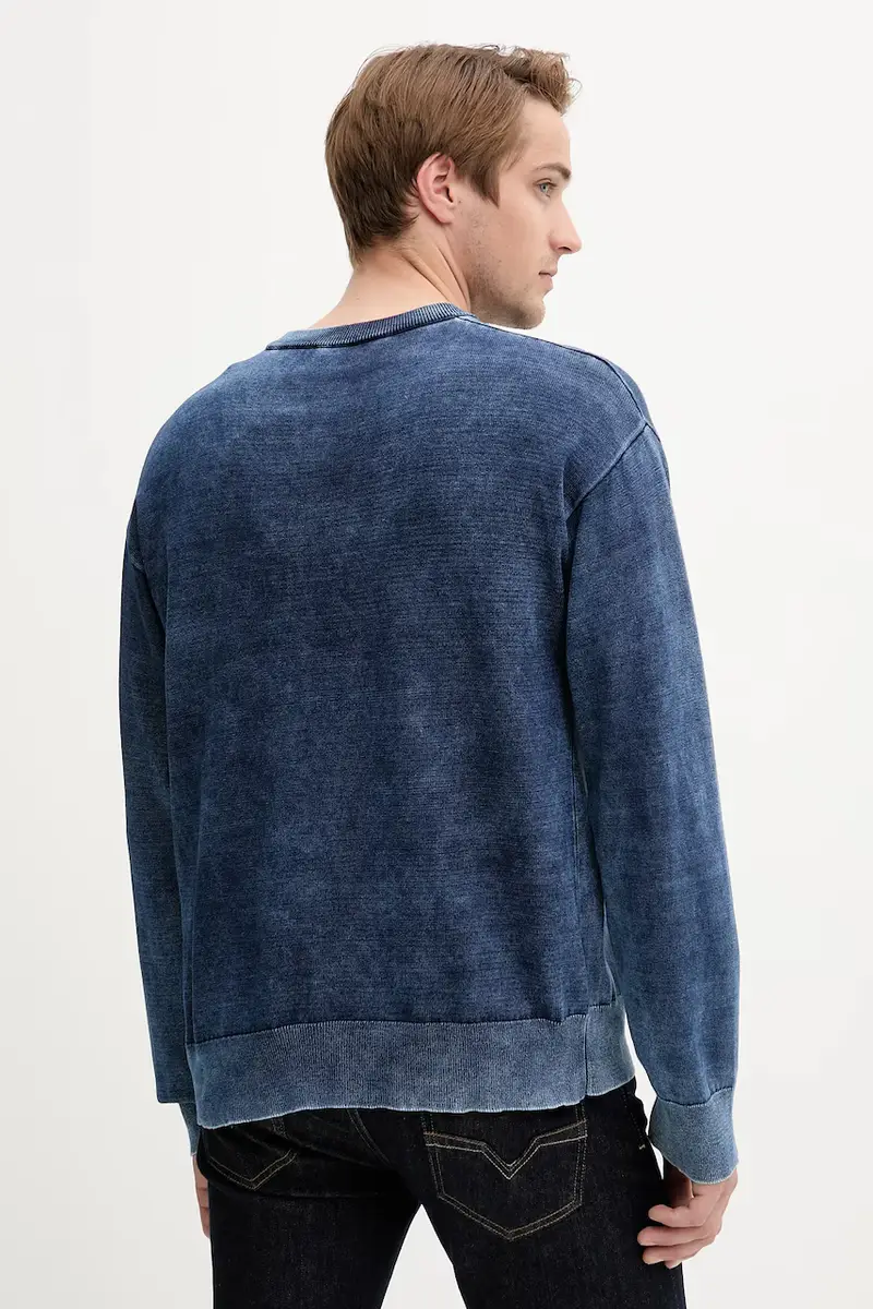 maglione in cotone K-FENICOL uomo colore blu A19481.0BJBS miniatura 3