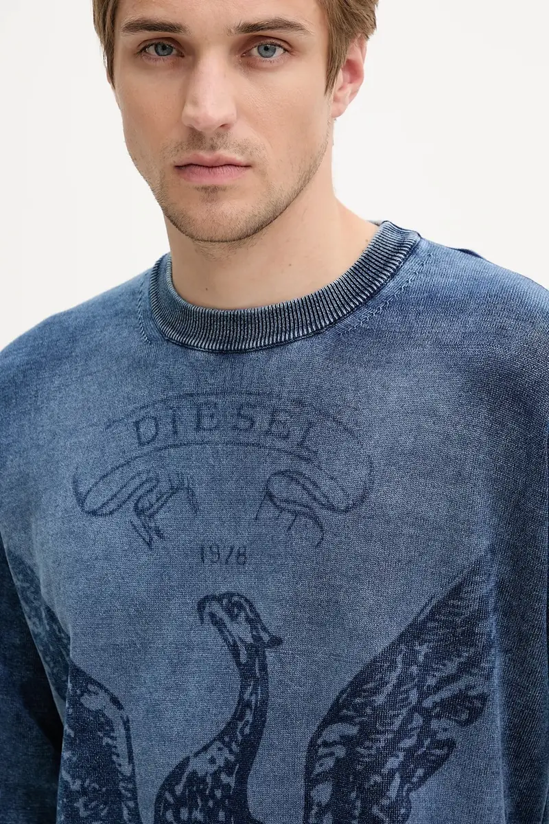 maglione in cotone K-FENICOL uomo colore blu A19481.0BJBS miniatura 4