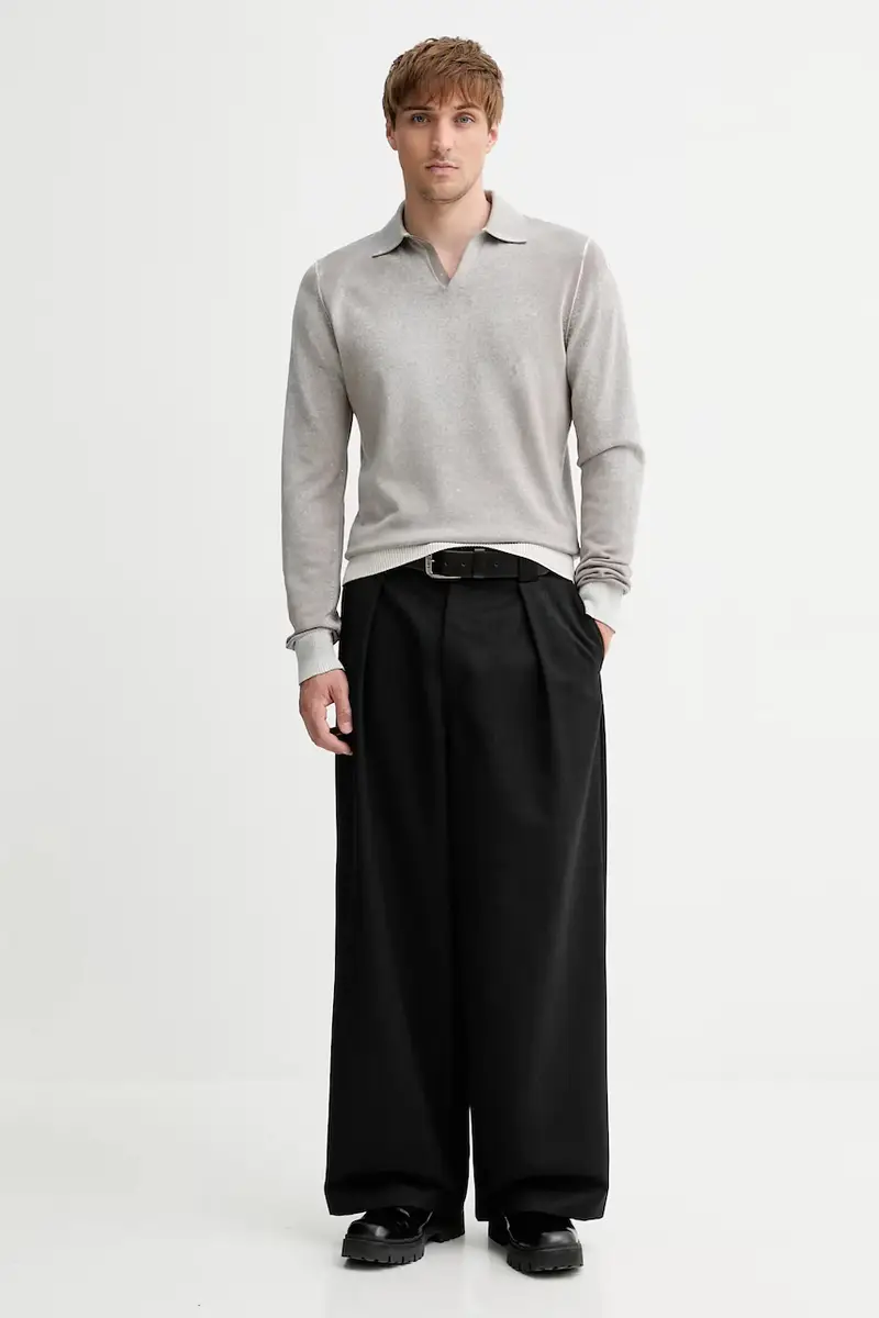 maglione in cotone K-LORENZO uomo colore grigio A14849.0BEAR miniatura 2