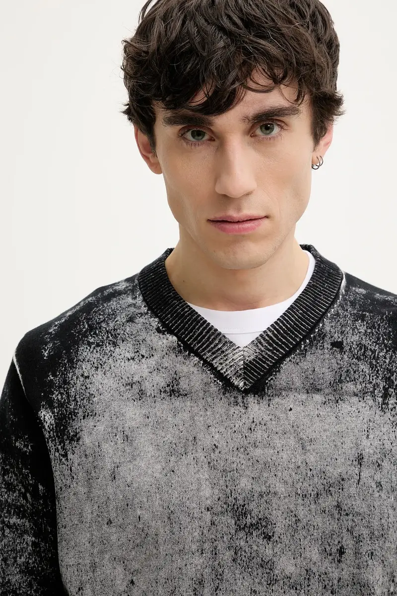 maglione in cotone K-VELI KNITWEAR Grigio miniatura 4