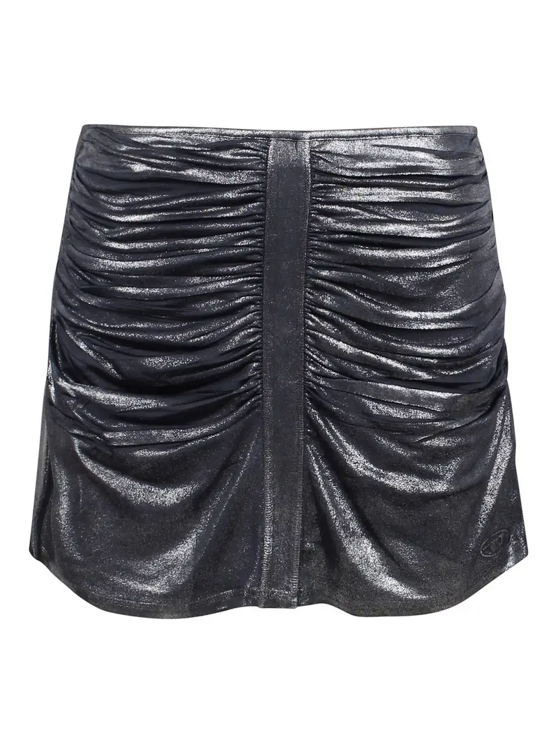 O-Iama Minigonna In Jersey Metallizzato Blu