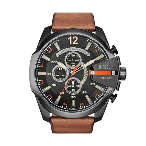 Diesel Orologio Analogico Uomo con Cinturino in Pelle DZ4343