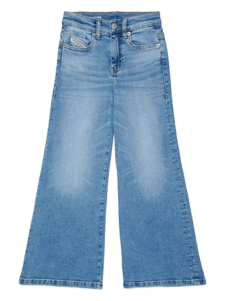 pantalone in denim bambina mini logo