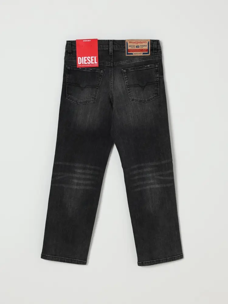 pantalone in denim nero bambino patch logo sul retro miniatura 2