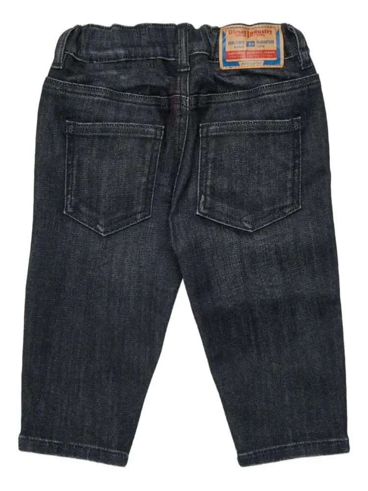 pantalone in denim nero neonato con logo miniatura 2