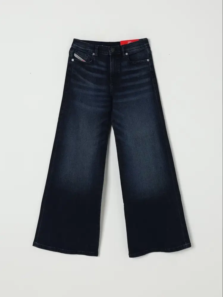 pantalone in denim scuro bambina logo sul retro