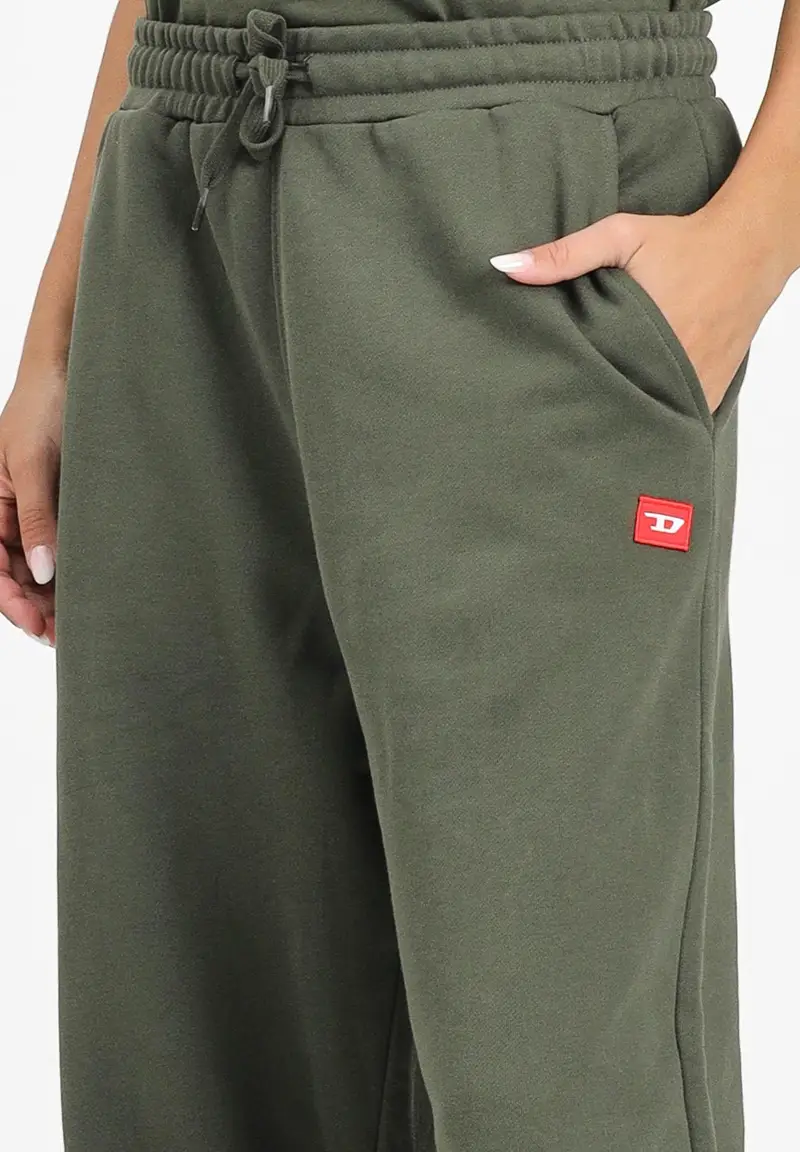 DIESEL Pantalone sportivo verde militare per donna, ragazzi e bambini con logo miniatura 2