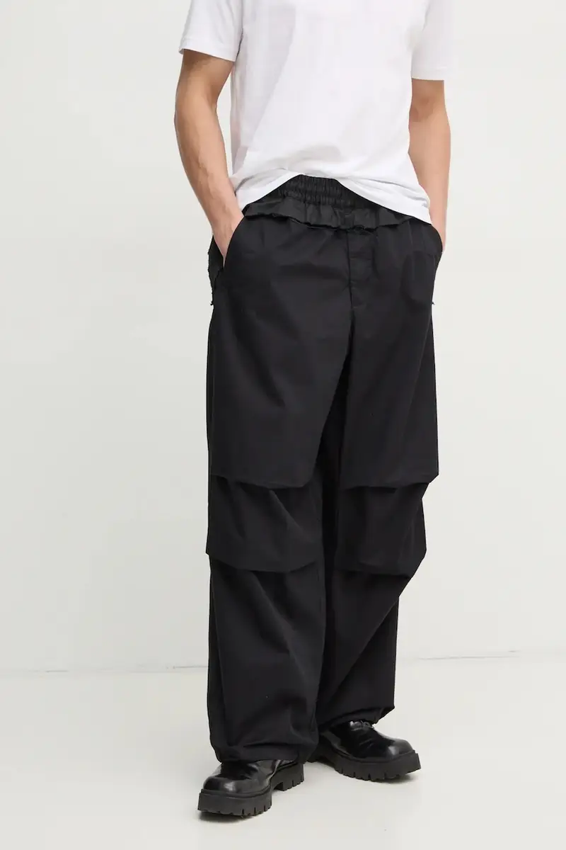 pantaloni in cotone P-GUSTAF TROUSERS colore nero A16074.0IQAV