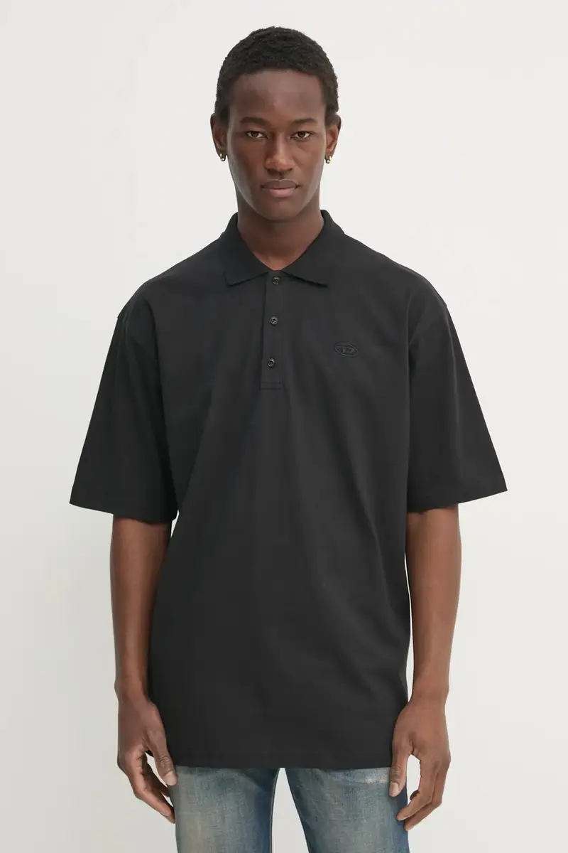 polo in cotone colore nero A10763.0HGAM miniatura 3