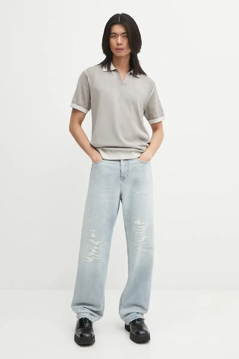 Diesel Polo Uomo Grigio 3249973 miniatura 2