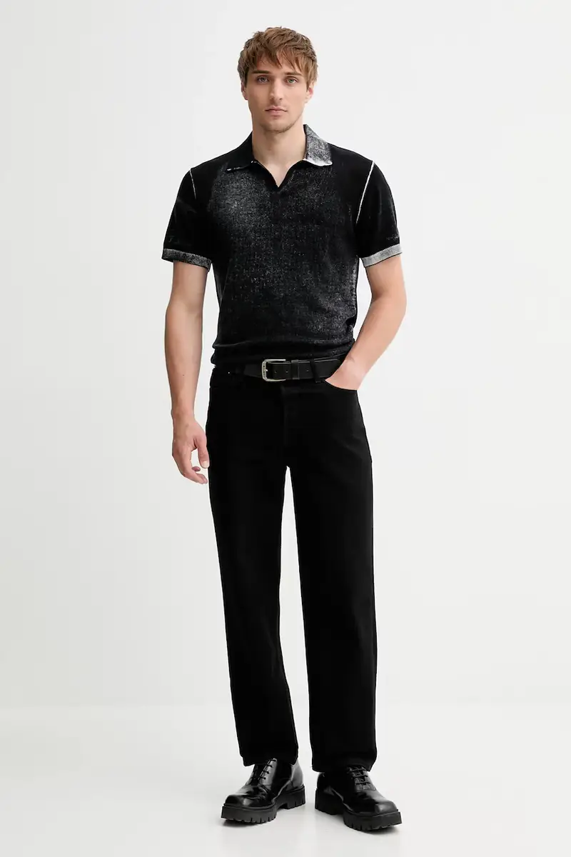 Diesel Polo Uomo Nero 3368231 miniatura 2