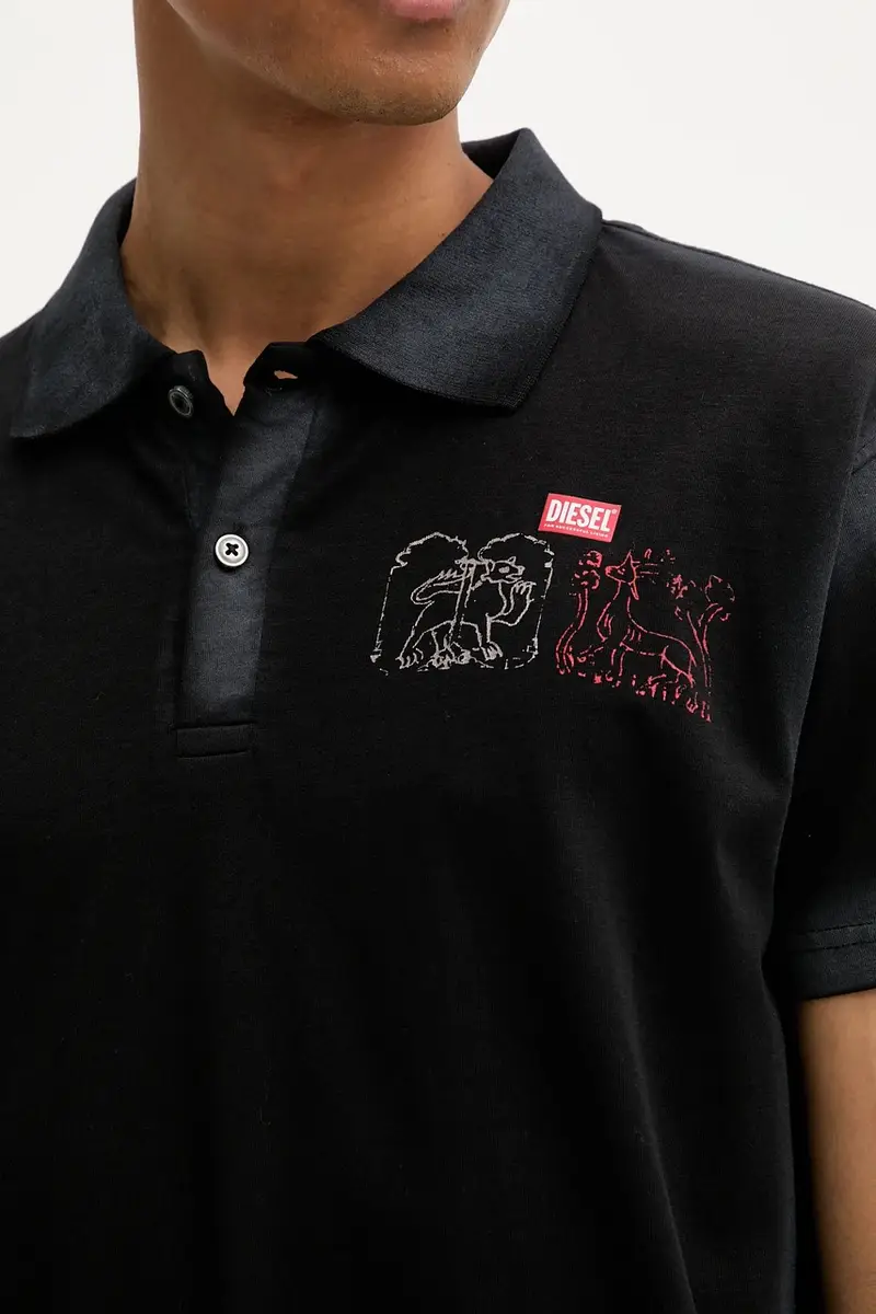 polo in cotone T-NOAH-NC colore nero A18481.0PLBS miniatura 5