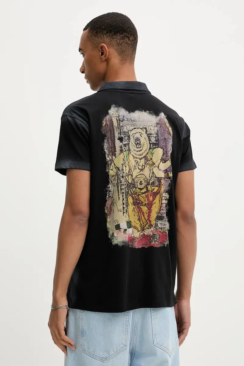 polo in cotone T-NOAH-NC colore nero A18481.0PLBS