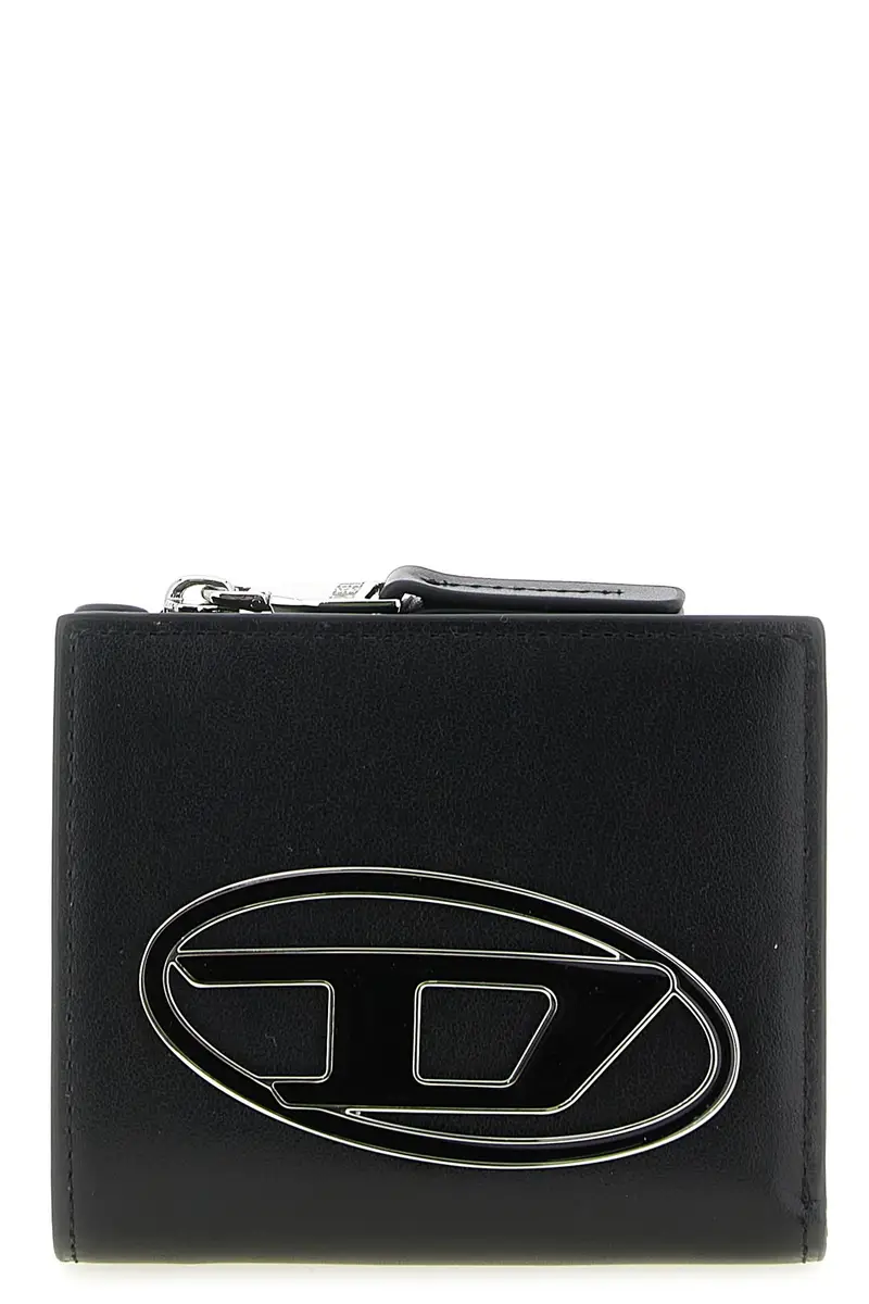 Diesel Portafoglio Bi Fold Zip L Nero in pelle liscia