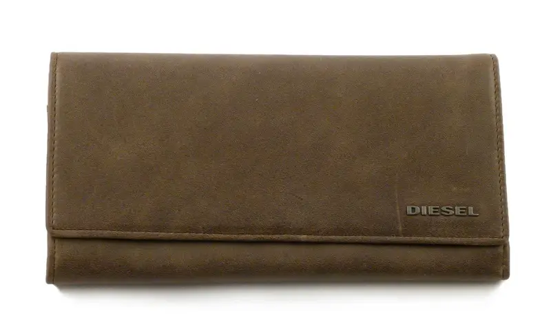 Portafoglio donna in pelle Diesel 24 a Day Verde