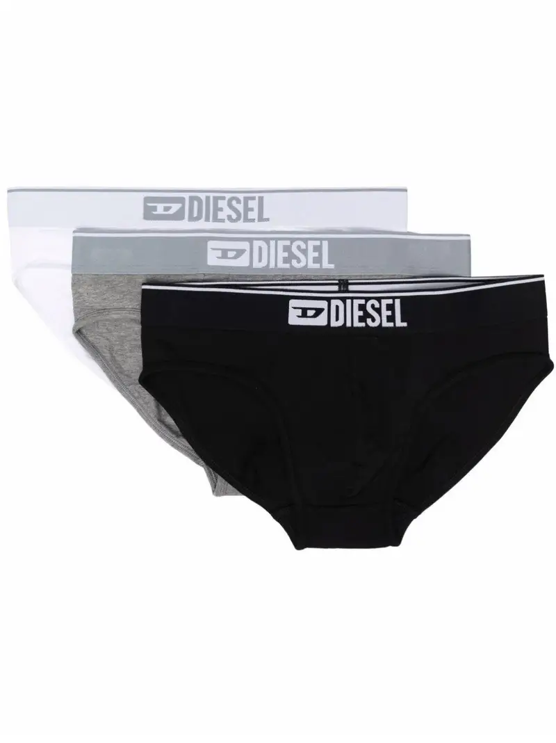 Set 3 slip Diesel in cotone stretch NERO