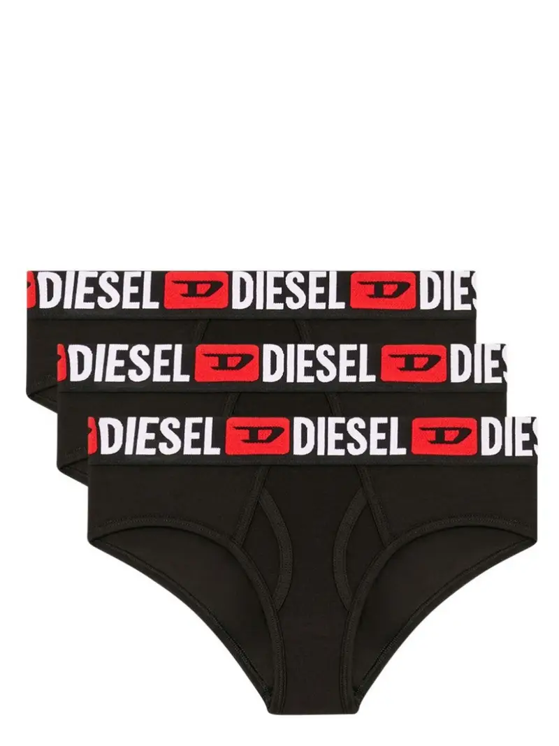 Set di tre slip con maxi logo in vita NERO