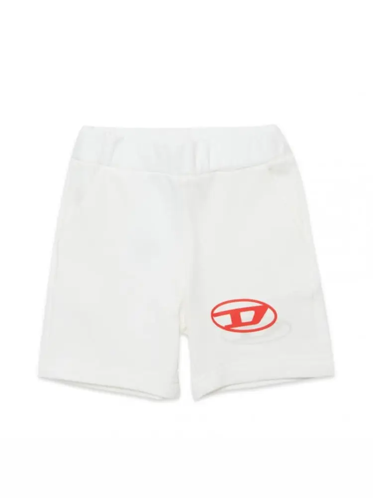 shortinfant in cotone bianco con stampa logo