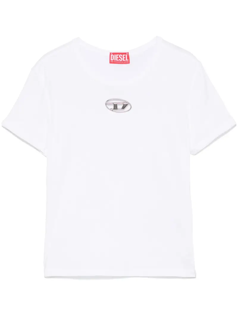 t-shirt con placca logo BIANCO
