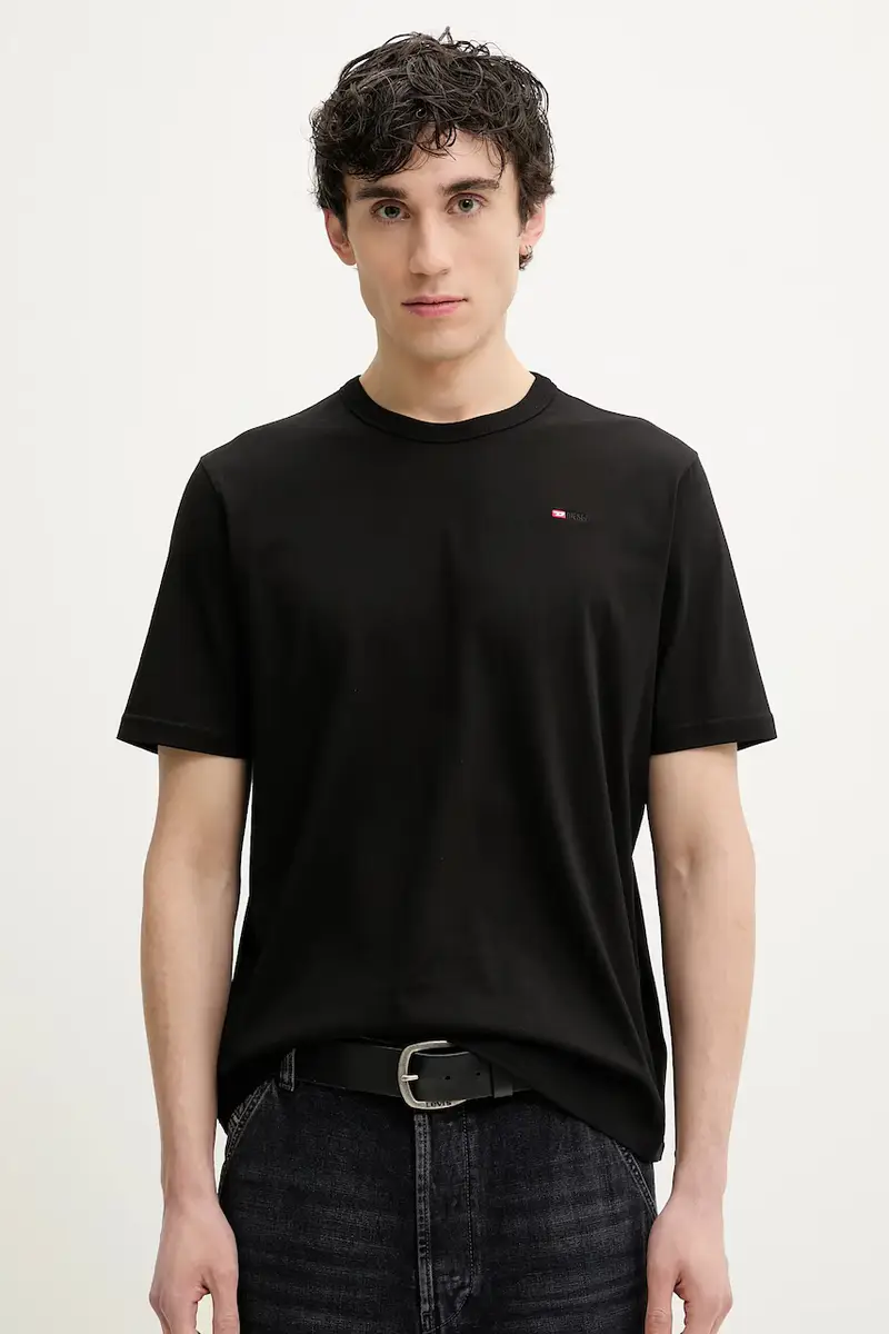 t-shirt in cotone T-ADJUST-MICRODIV T-SHIRT colore nero con applicazione A14931.0NIAX miniatura 2
