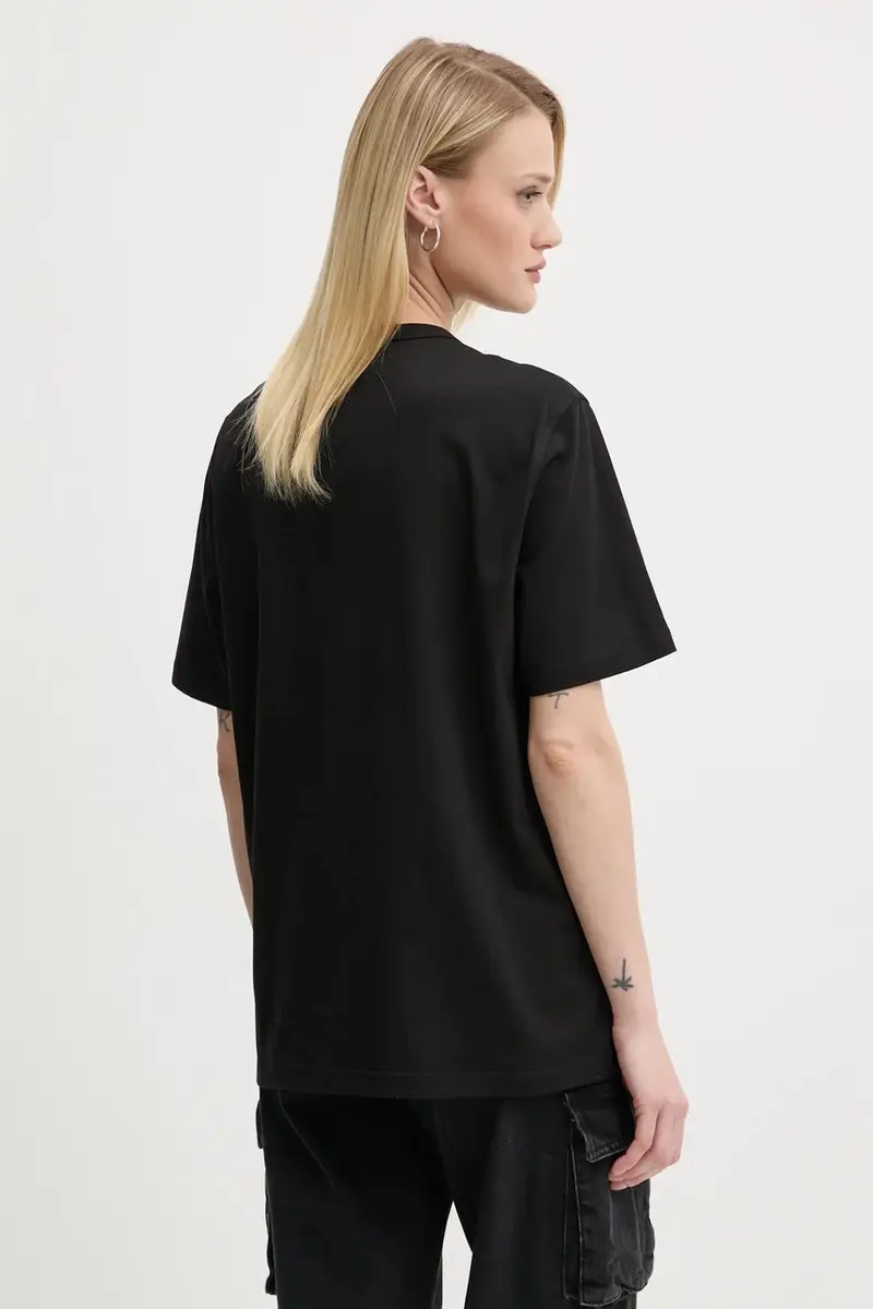t-shirt in cotone T-ADJUST-MICRODIV T-SHIRT colore nero con applicazione A14931.0NIAX miniatura 5