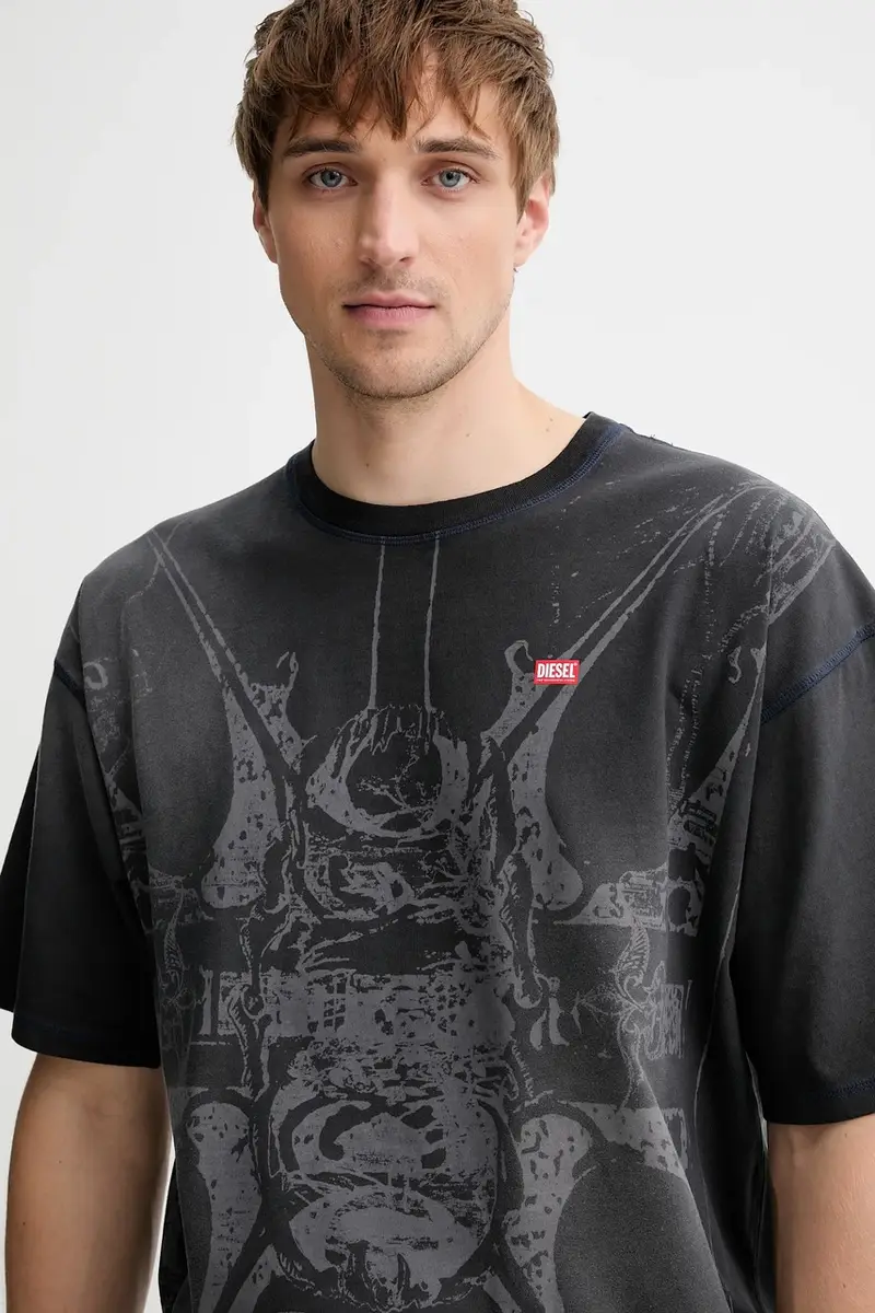 Diesel T-shirt Uomo Grigio 3249977 miniatura 4