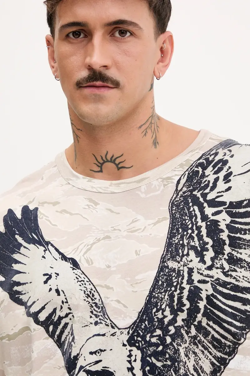 Diesel T-shirt Uomo Beige 3242673 miniatura 4