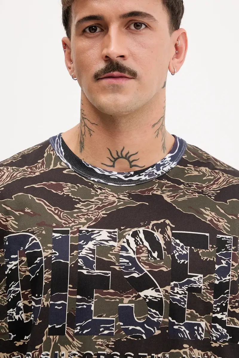 Diesel T-shirt Uomo Verde 3277638 miniatura 4