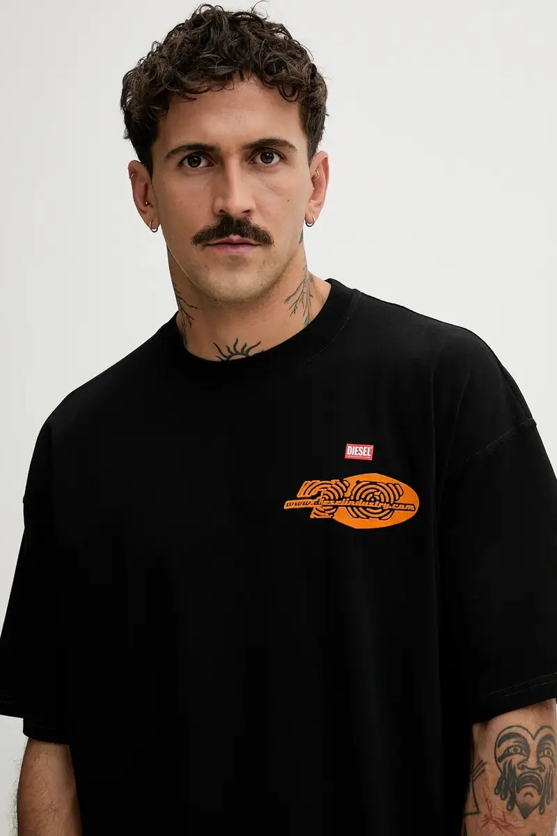 Diesel T-shirt Uomo Nero 3647920 miniatura 4