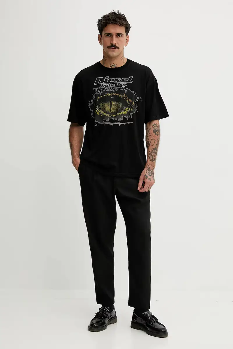 Diesel T-shirt Uomo Nero 3647836 miniatura 2