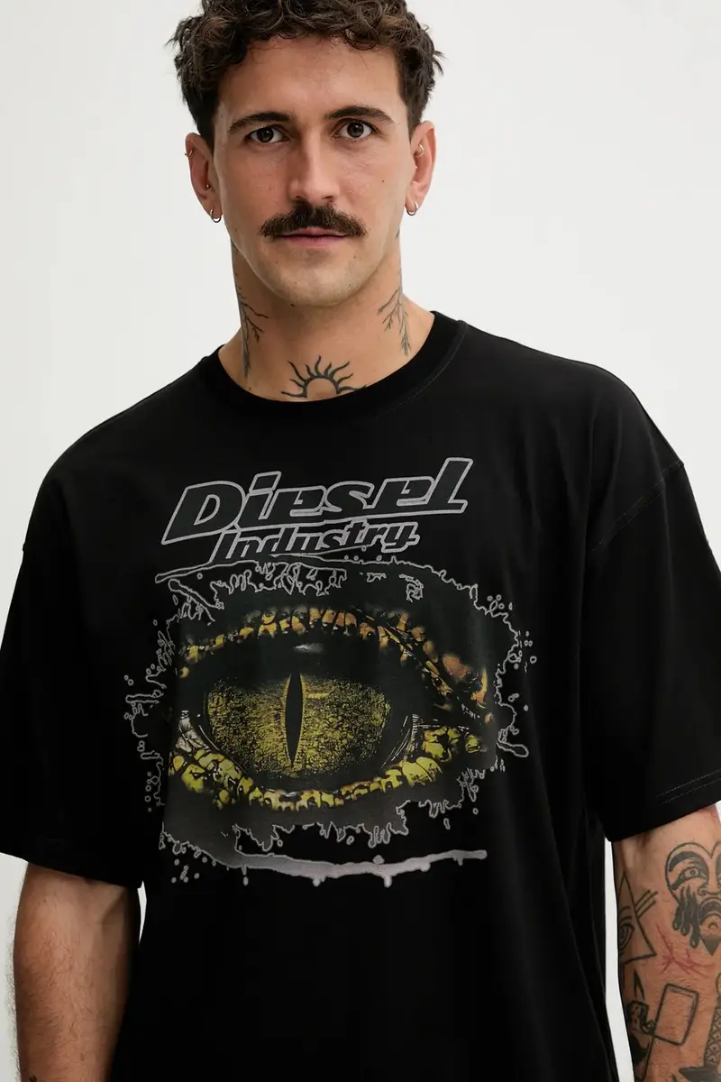 Diesel T-shirt Uomo Nero 3647836 miniatura 4