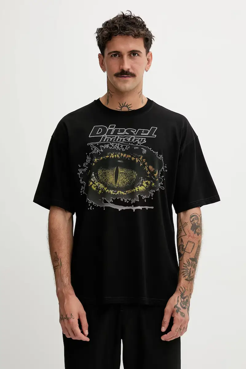 Diesel T-shirt Uomo Nero 3647836