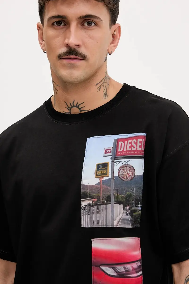 Diesel T-shirt Uomo Nero 3275829 miniatura 4