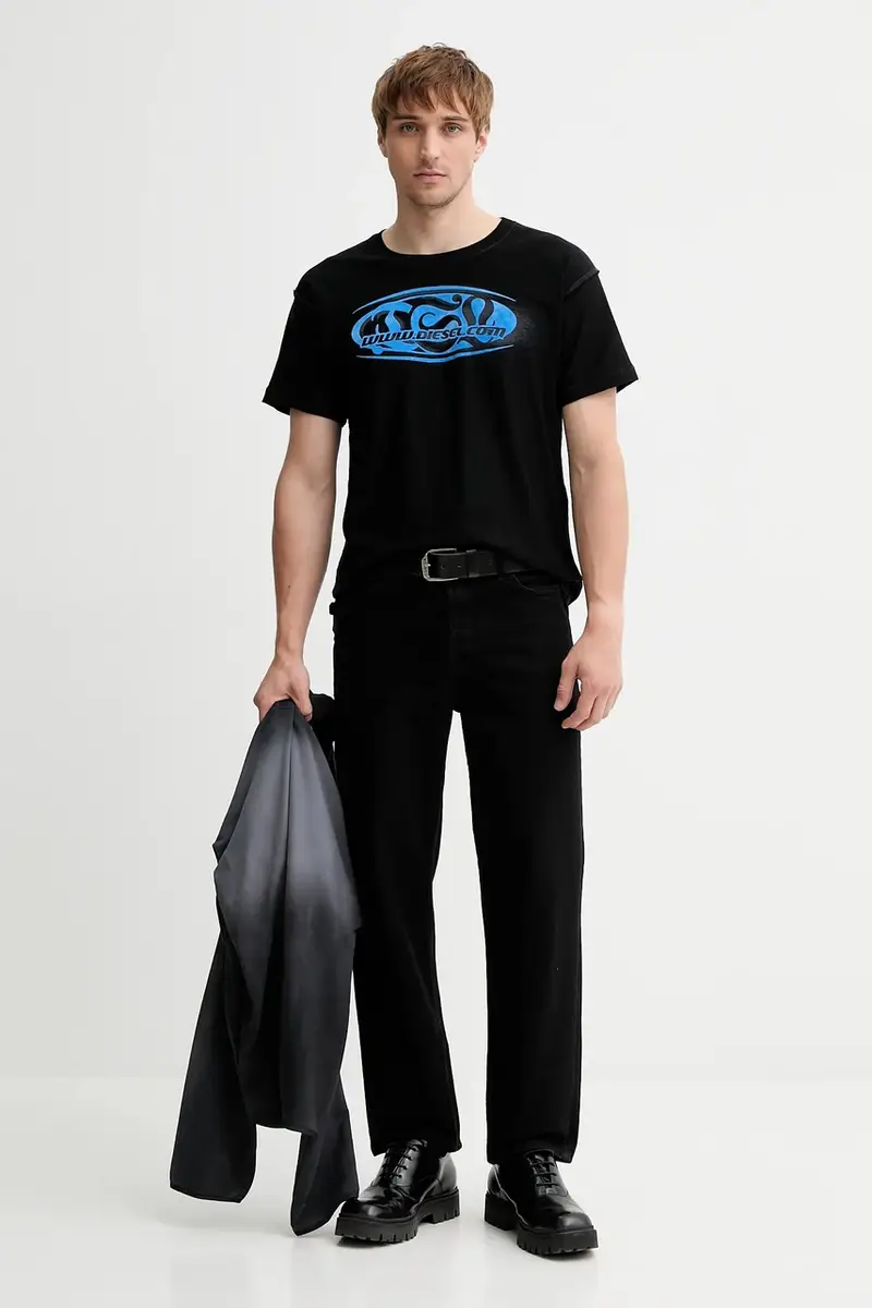 Diesel T-shirt Uomo Nero 3275756 miniatura 2