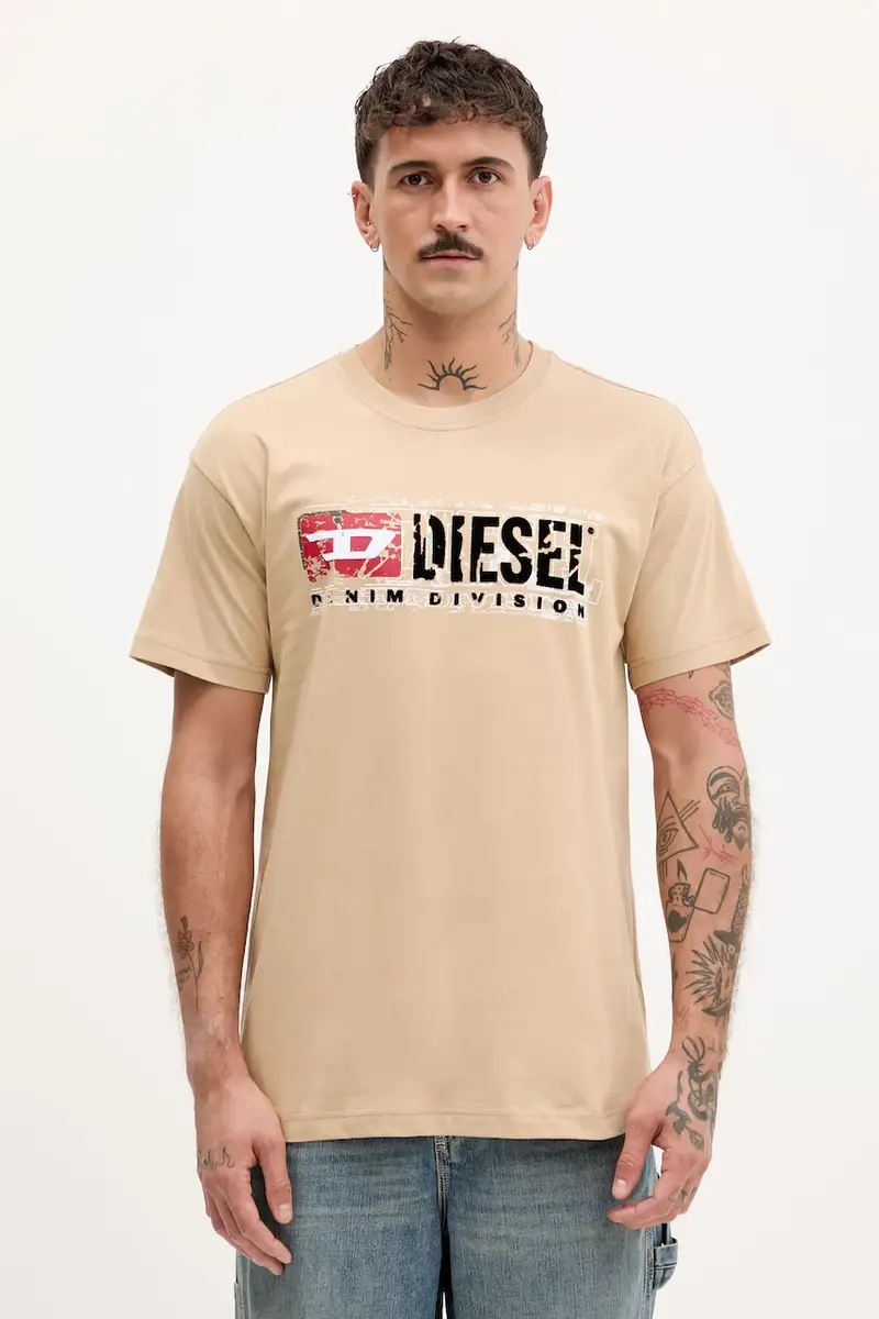 Diesel T-shirt Uomo Beige 3242670