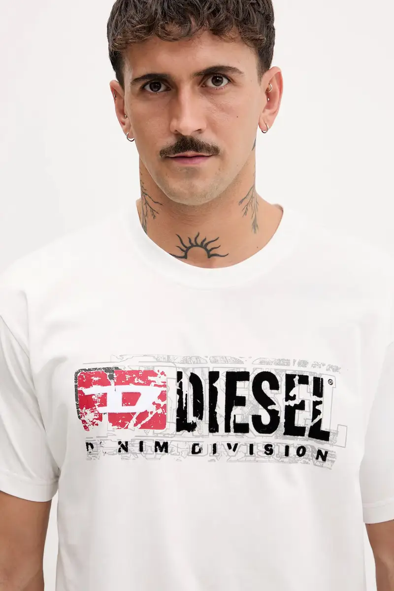 Diesel T-shirt Uomo Bianco 3243357 miniatura 4