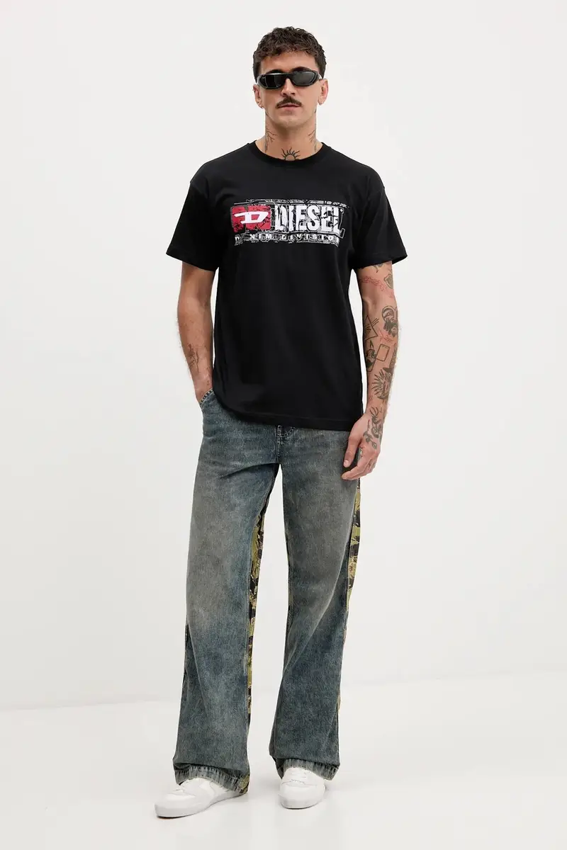 Diesel T-shirt Uomo Nero 3275815 miniatura 2