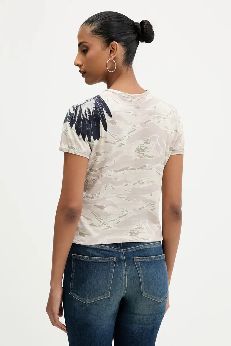 Diesel T-shirt Donna Beige 3242676 miniatura 3