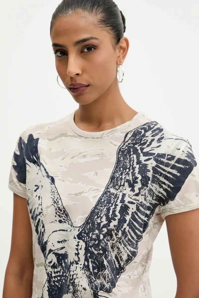 Diesel T-shirt Donna Beige 3242676 miniatura 4