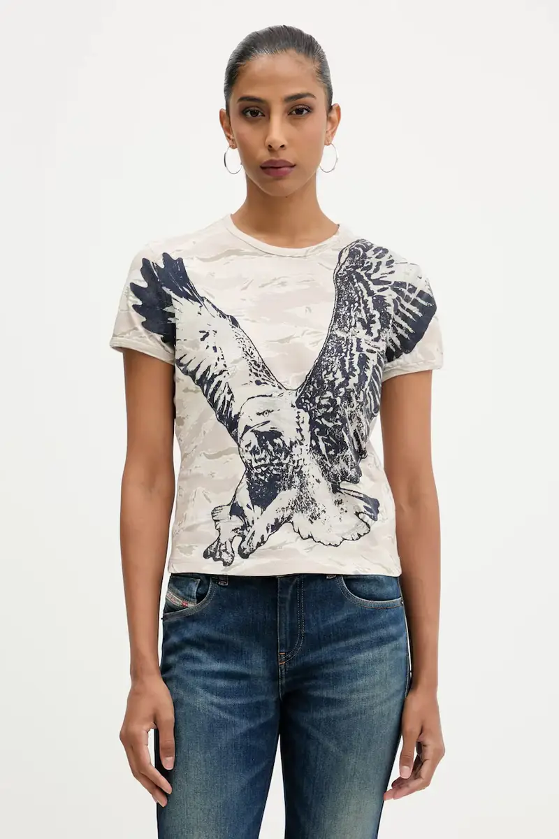 Diesel T-shirt Donna Beige 3242676