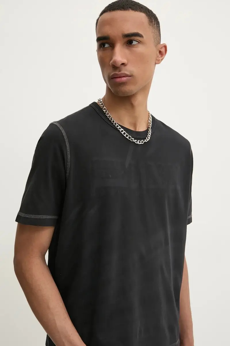 Diesel T-shirt Uomo Nero 3336080 miniatura 4